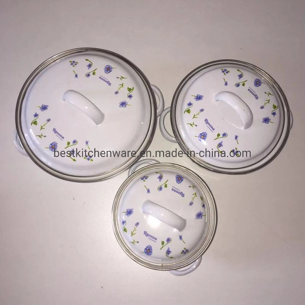 طقم أدوات المطبخ من طبخ Reoona enamel Casserole/3PCS /3PCS