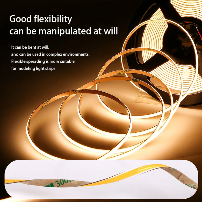 Flexible COB LED Strip Light LED Light Tape Strip 180 Degree View Angle Magic Soft COB Strip LED