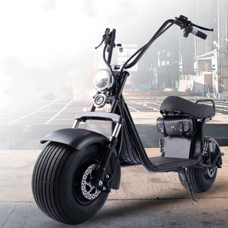 New 2 Wheels Electric Motorcycle Tricycle Wide Tire Adult Scooter Front and Rear Shock Absorption Lithium Battery Removable