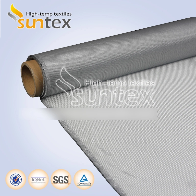 690g Grey Thick Flame Retardant PU Coated Fiberglass Textiles