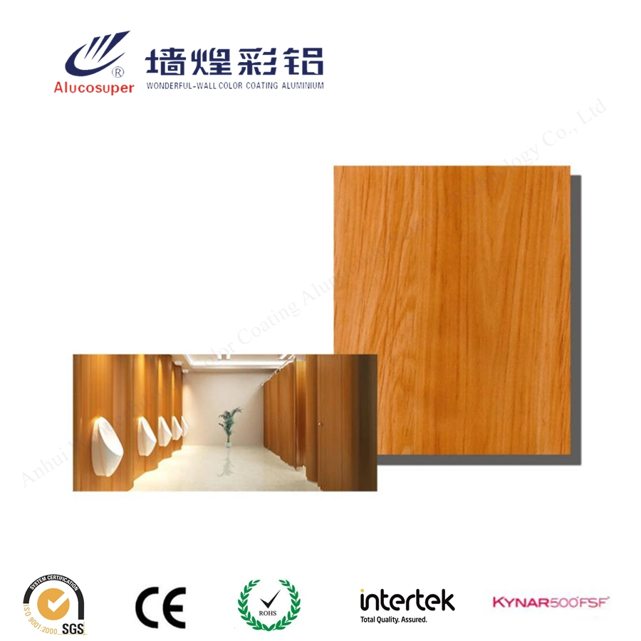 Du grain du bois feuille métallique des panneaux décoratifs en PVC pour les panneaux muraux