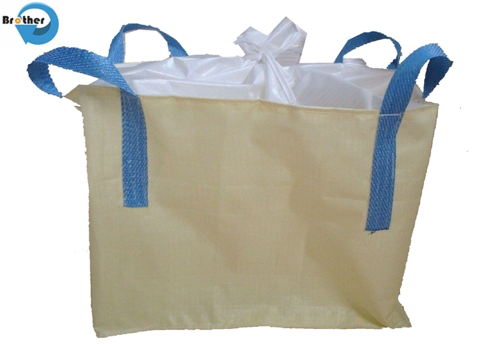 PP Woven Container Jumbo Bag Food Grade 1 Ton Top Cross Packing PCS Flat Color Printing Feature Weight Bottom Safety Material