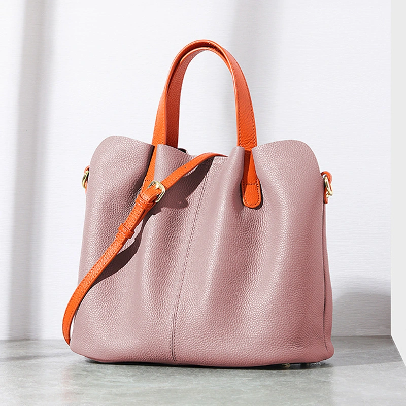 Large Capacity Genuine Leather Women's Bag Simple Shoulder Hand-Held Premium Tote Bag