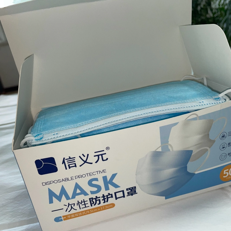 Blue Disposable Mask Flat Dust-Proof Non Woven Face Mask Daily Protection