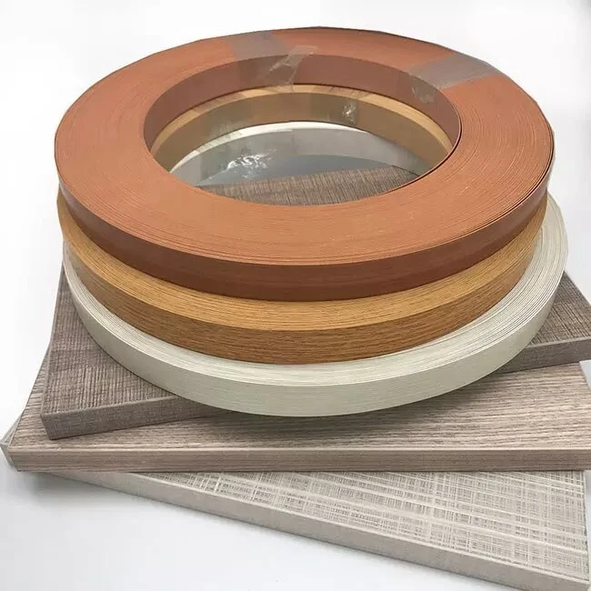 0.8*22mm 1*22 mm Cabinet Decorative Extrusion Wood Grain PVC Edge Banding Tape