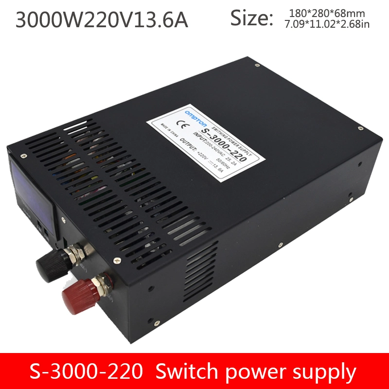 220VDC High Voltage Output LED DC Switching Power Supply Charger 3000W with Digital Display 0-220V Adjustable Power Supply S-3000-220V