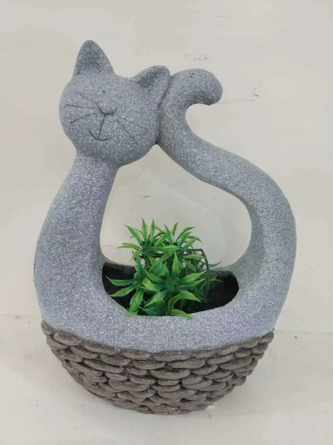 Cute Cat Design Bonsai Cement Concrete Flower Pots Garden Magnesium Oxide Flower Pots
