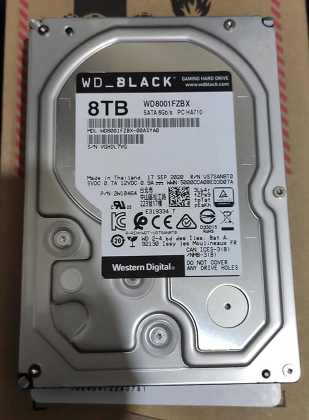 Negro de 8 Tb Western Digital disco duro SATA III a 7200 rpm disco duro interno WD8001fzbx SSD/HDD