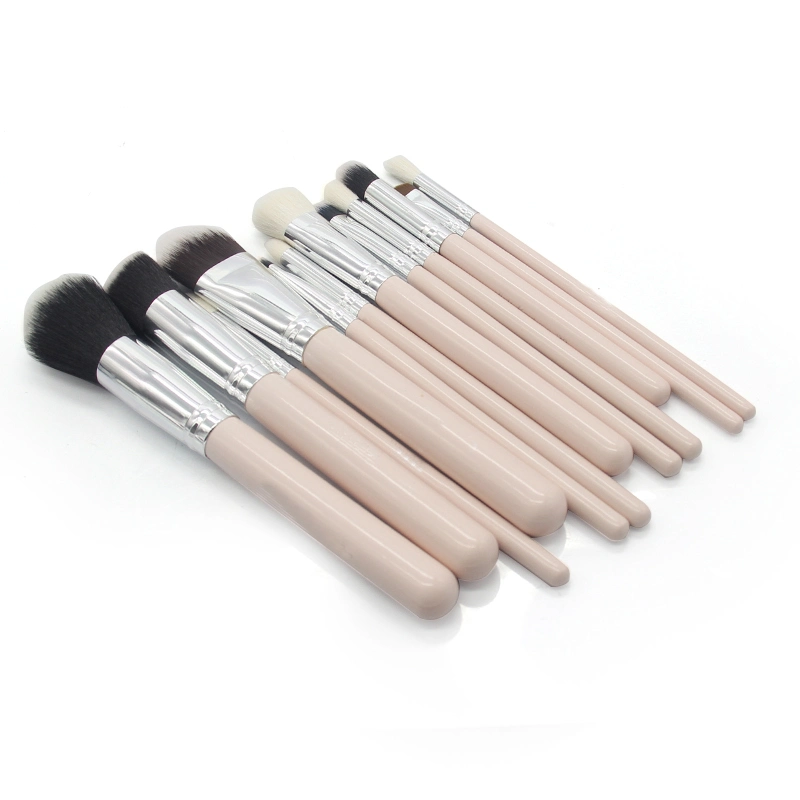 Facial Makeup Foundation Powder Eye Shadow Brush Make Tools Cosmetic Makeup Brushes, Pink Handle Synthetic Hair Makeup Brush Set