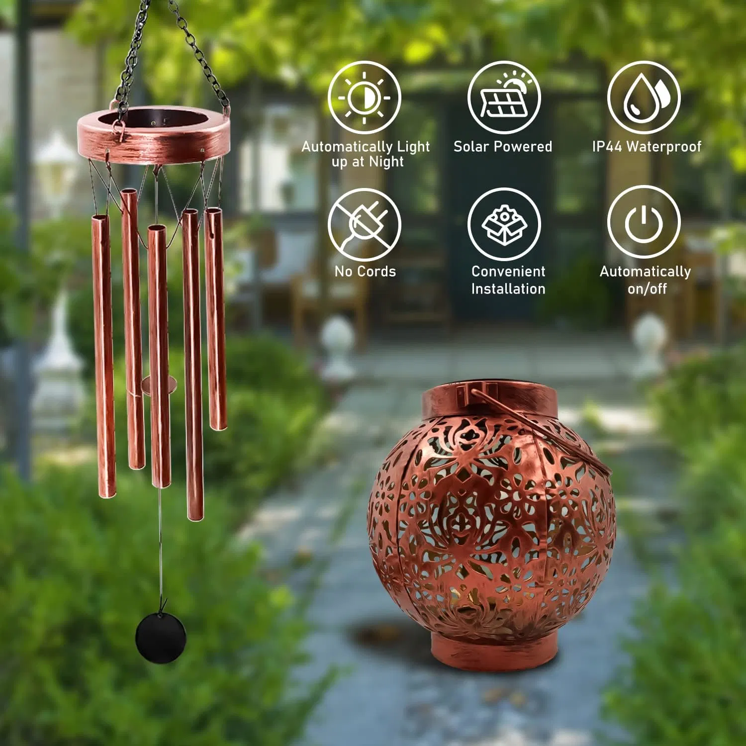 Garden Lantern Decorativo como presente para mulheres Mãe Grandma melhor Sinal sonoro de vento de bronze de presente de aniversário dos amigos