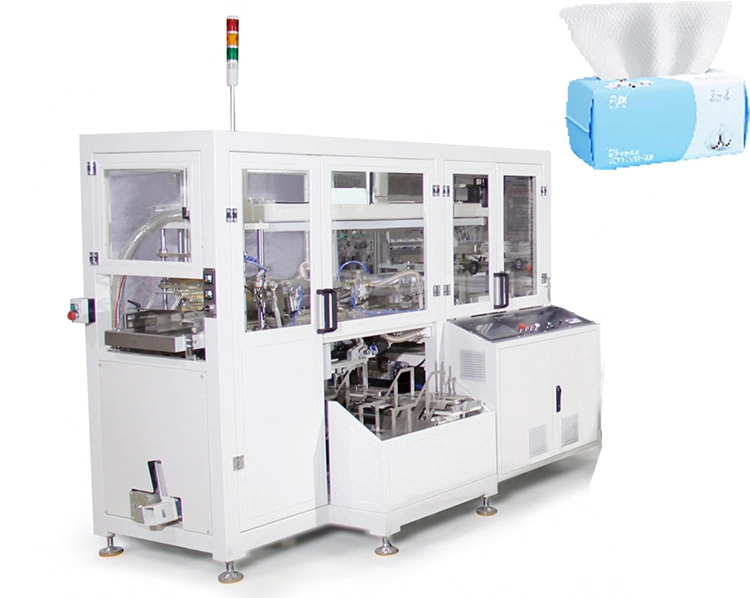 Papel de papel de papel facial totalmente automático máquina de embalaje algodón suave Línea de producción de máquina de embalaje de tejidos