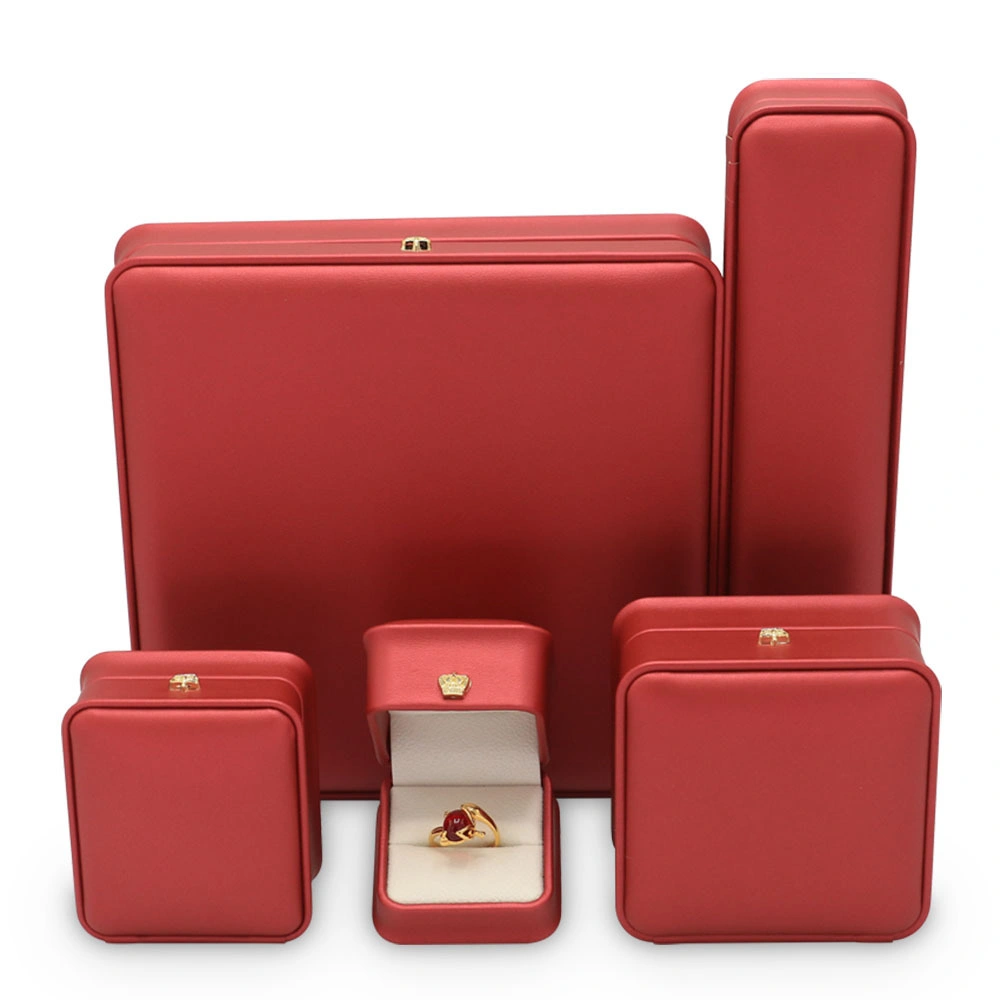 7 Colors Optional High Grade Crown Decoration PU Leather Jewelry Box with Nice Gilt Edging a Series of Jewelry Boxes Spot Goods