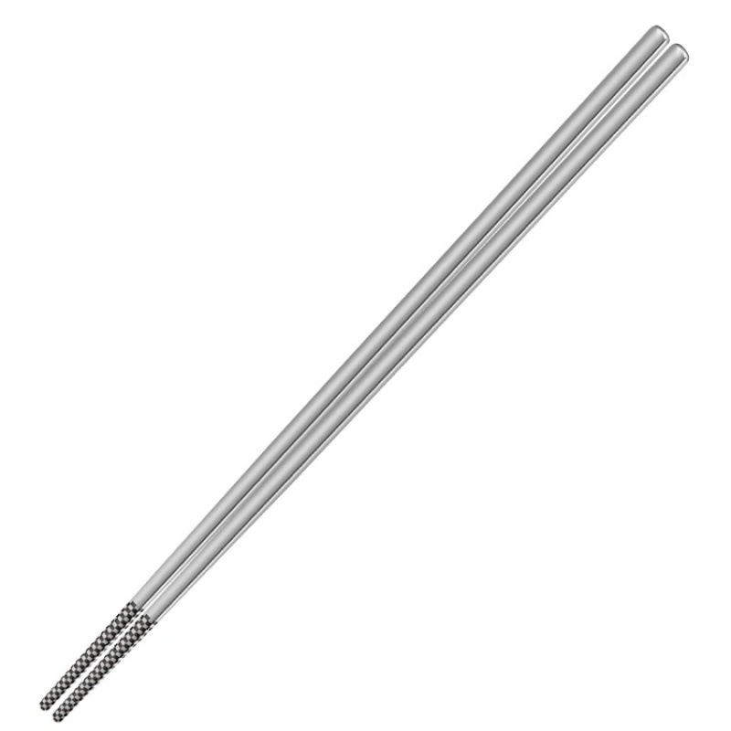 Stainless Steel Reusable Chopsticks Anti-Skip Thread Food Stick Non-Slip Home Kitchen Dinner Wbb21164