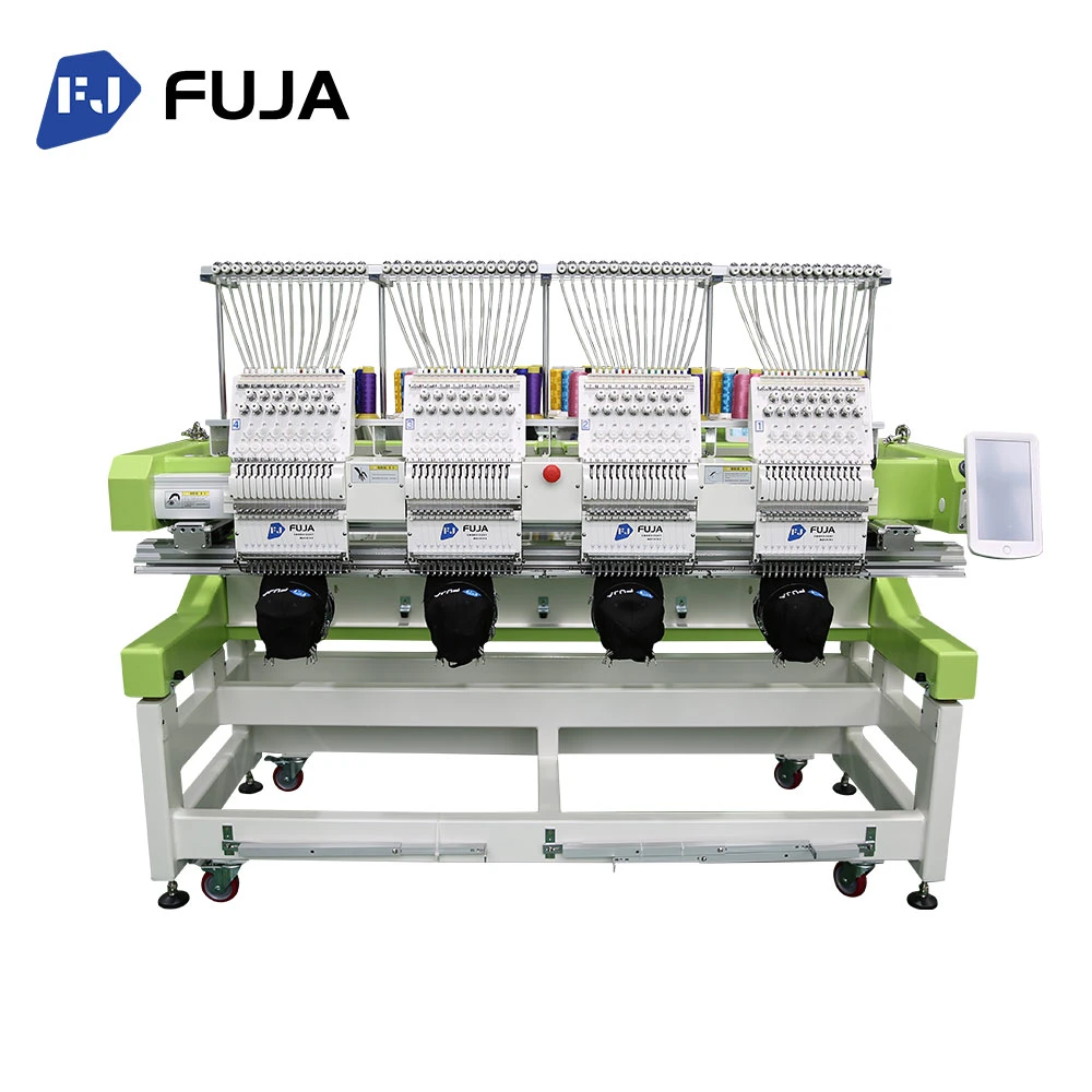 Automatic Computerized 12/ 15 Needles High Speed Flat Embroidery Machine 4 Head