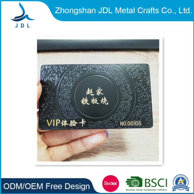Stainless Steel Membership Loyalty Custom ID Hologram Hotel Keycard NFC EMV Chip Suppliers PVC Chip Embossing Metal Name Business Card