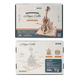 Robotie Rokr DIY montar Magic Cello Música mecánica 3D de madera Rompecabezas para adolescentes