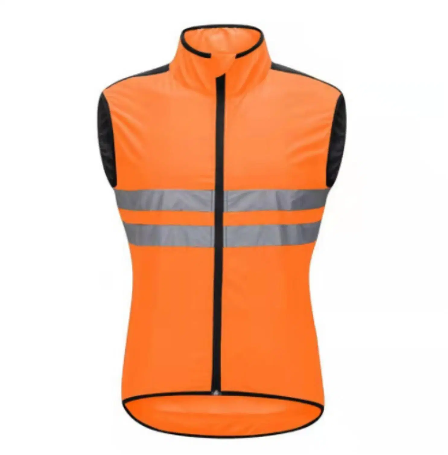 Hombres 100% poliéster secado rápido Chaleco calidad malla personalizada Logo Sublimation Hombre Hihg Vis Reflective Zipper Chaleco de ciclismo para Mujeres