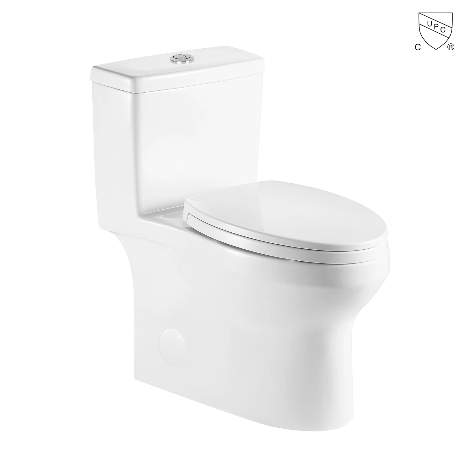 Hot Selling Bathroom Ceramic Fixture One-Piece Skirted Elongated Sanitary Ware Toilet with Toilet Bowl Easy Install and Quick Release Soft-Close Toilet Seat