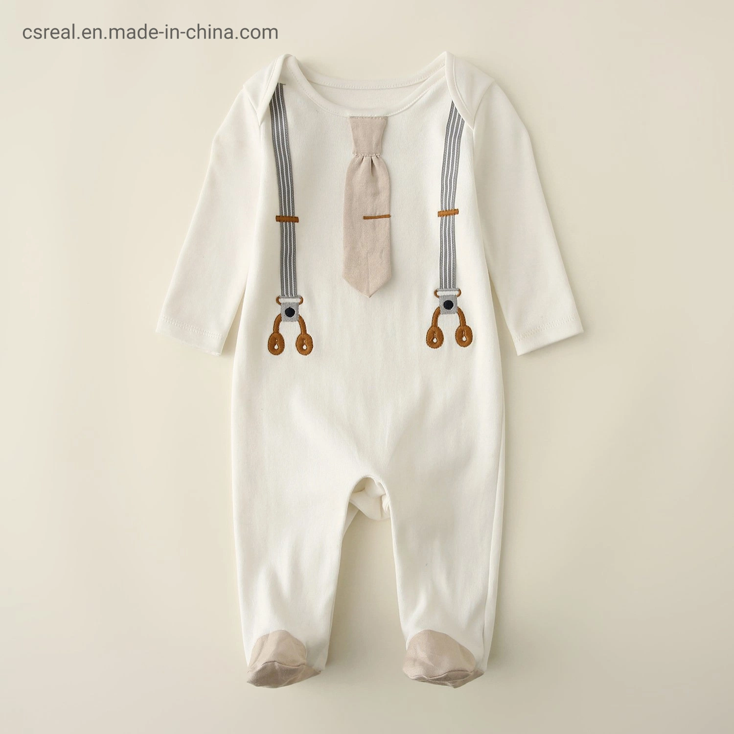 Children Clothes Baby Knitted White Footed Coverall Romper Wear