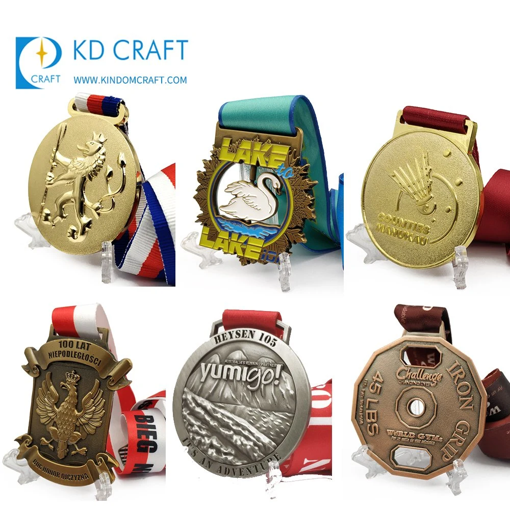 Promotional Custom Cheap College Coin Sport Marathon Meeting Events Zinc Alloy Metal Gold Enamel Souvenir Running Award Medal Medallion