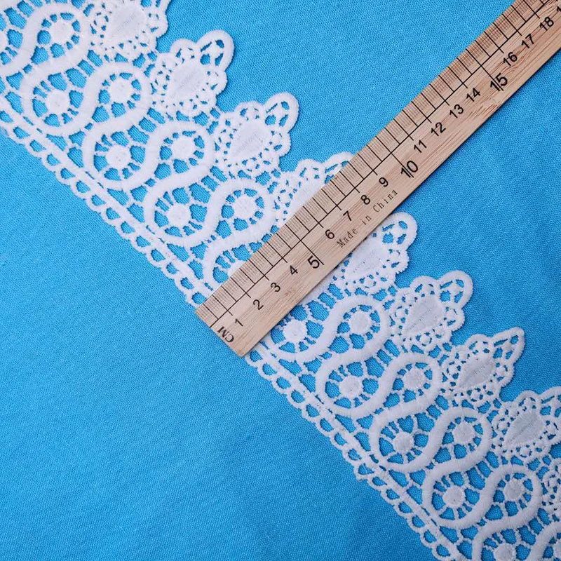 Hand Beaded Lace Fabric White Lace Trim Wholesale/Supplier Embroidery Designs