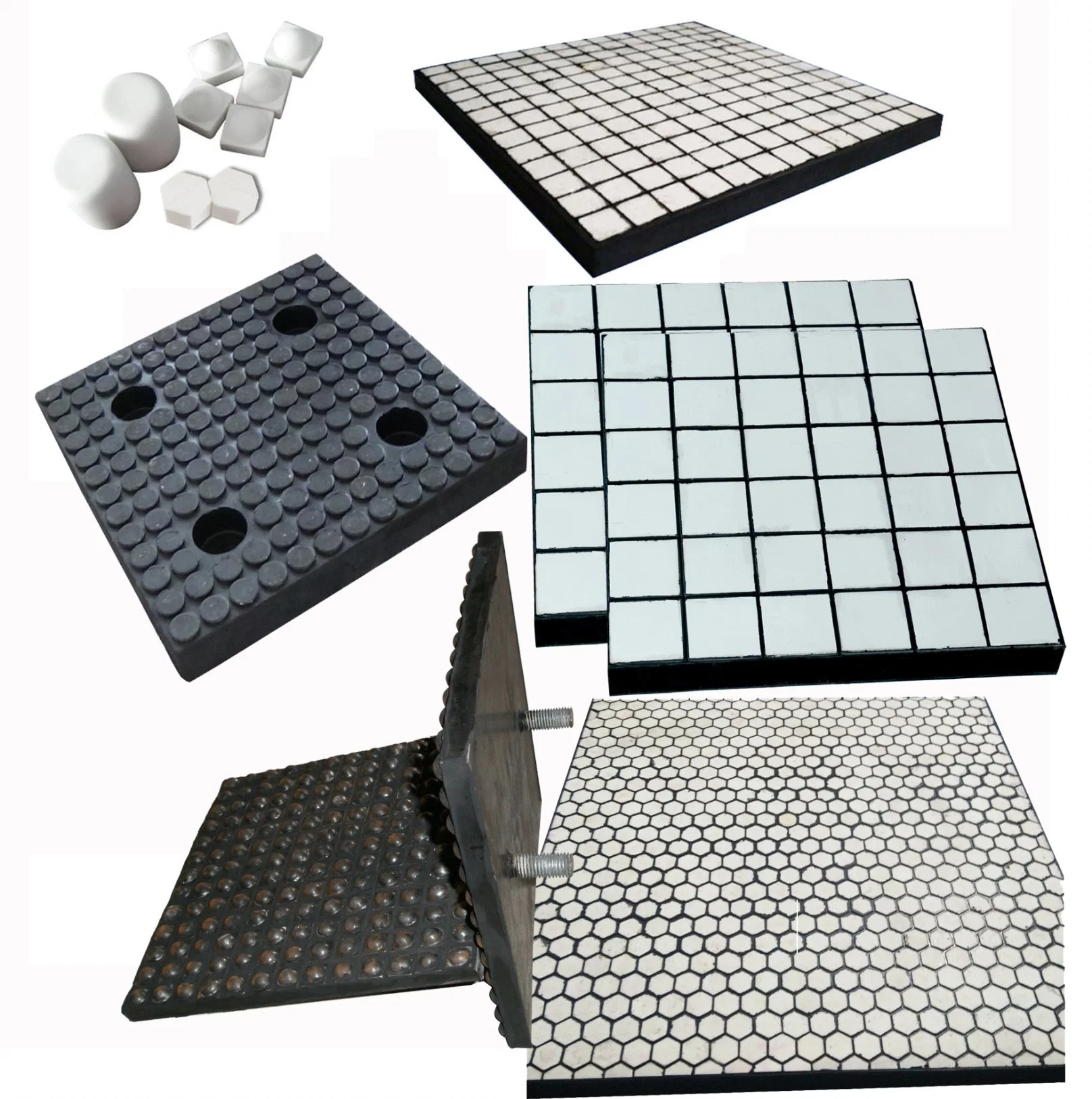 Al2O3 92% Alumina Ceramic Tile in Rubber Wear Liner Plate