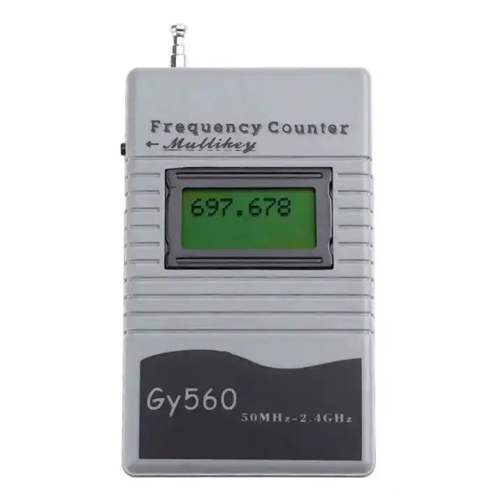 Testeur de compteur de fréquencemètre Gy560 pour émetteur-récepteur radio GSM bidirectionnel Ecran LCD à 7 chiffres de 50 MHz à 2,4 GHz avec indicateur de signal