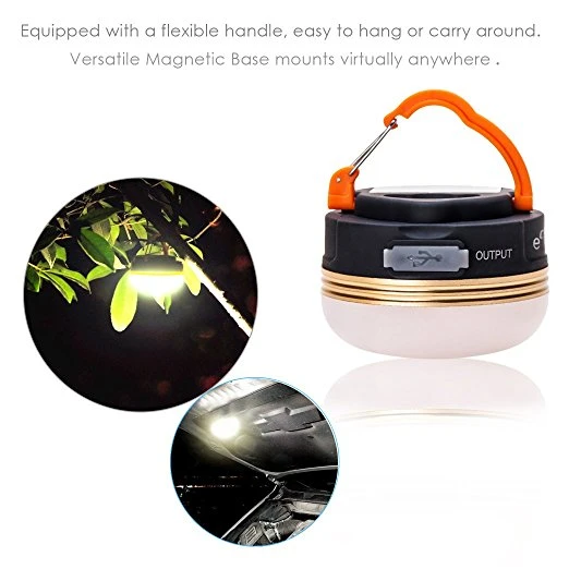 Portable Emergency LED Camping Light with Magne Power Bank for Hiking Tents Home