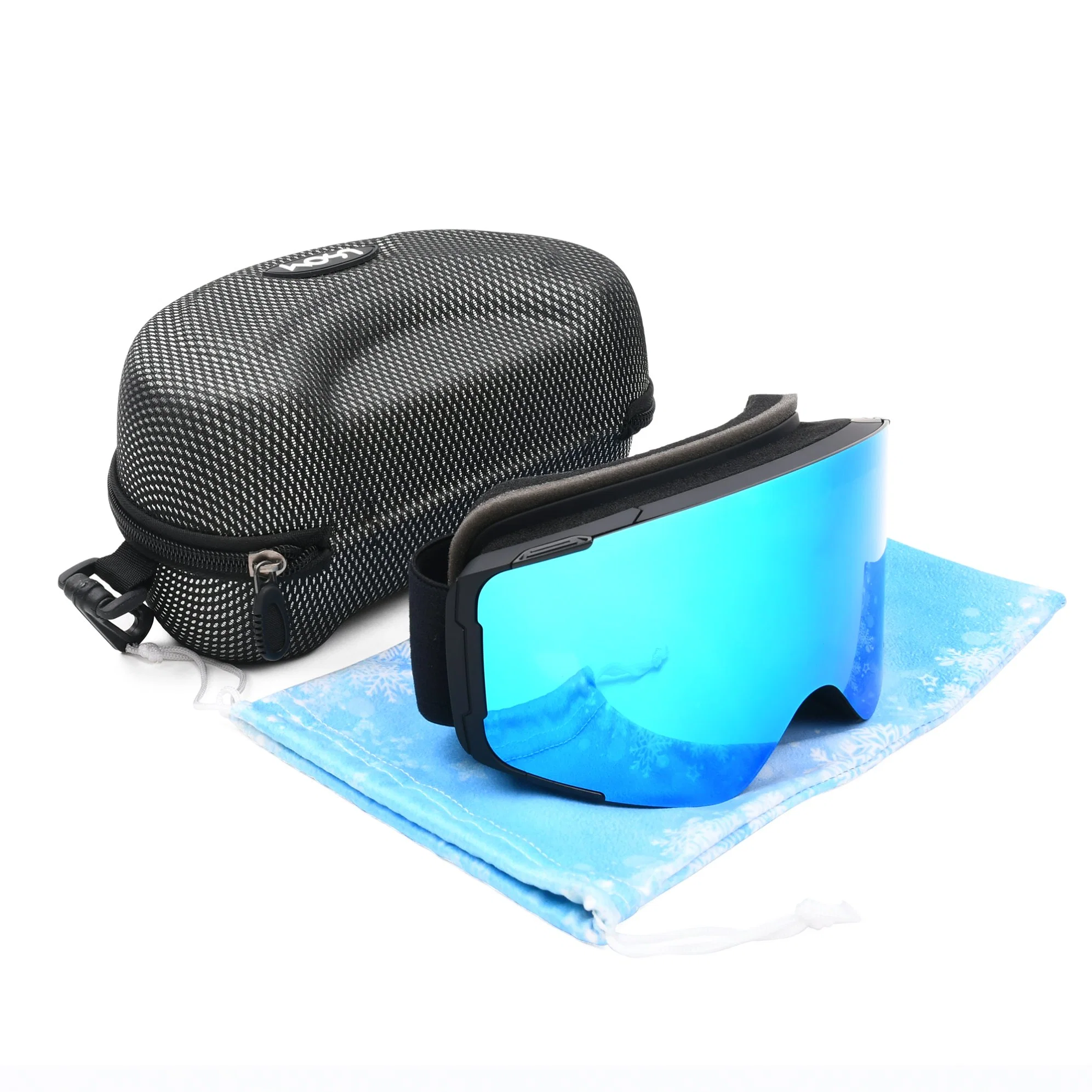 UV-Schutz zylindrische magnetische Skifahrbrille Anti Fog Snow Board Brille für Erwachsene