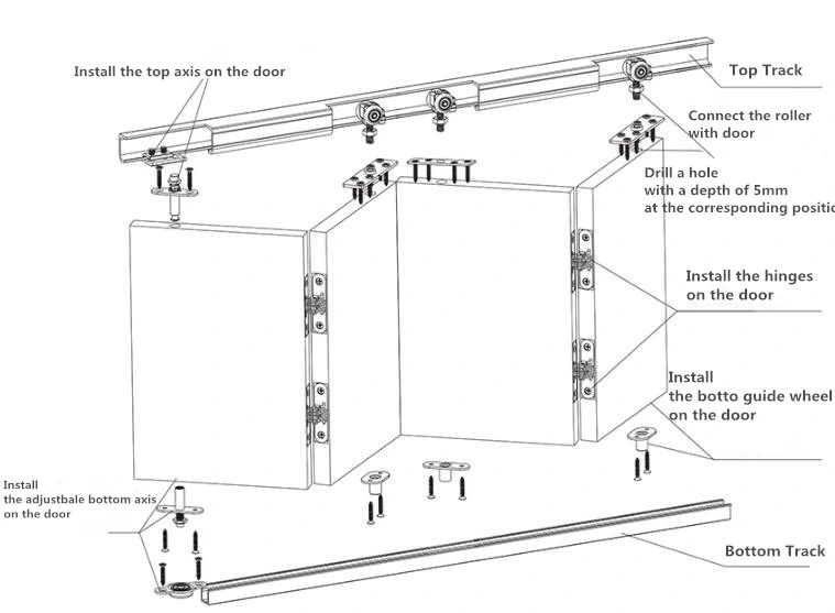 Multi Angel Folding Sliding Door Roller Wood Door Wheel