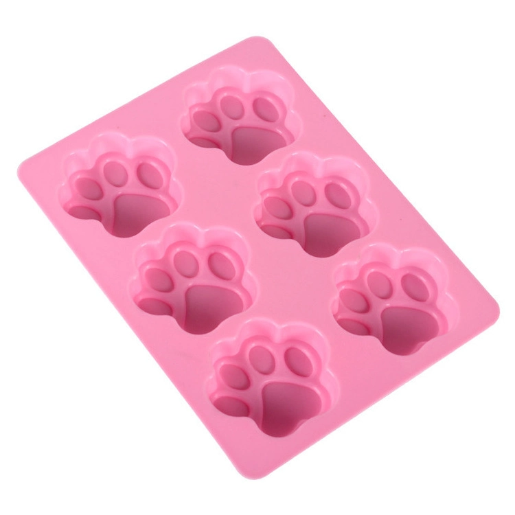 En Stock Bakeware de silicona de grado alimentario de silicona con forma de pata de perro gato molde jabón