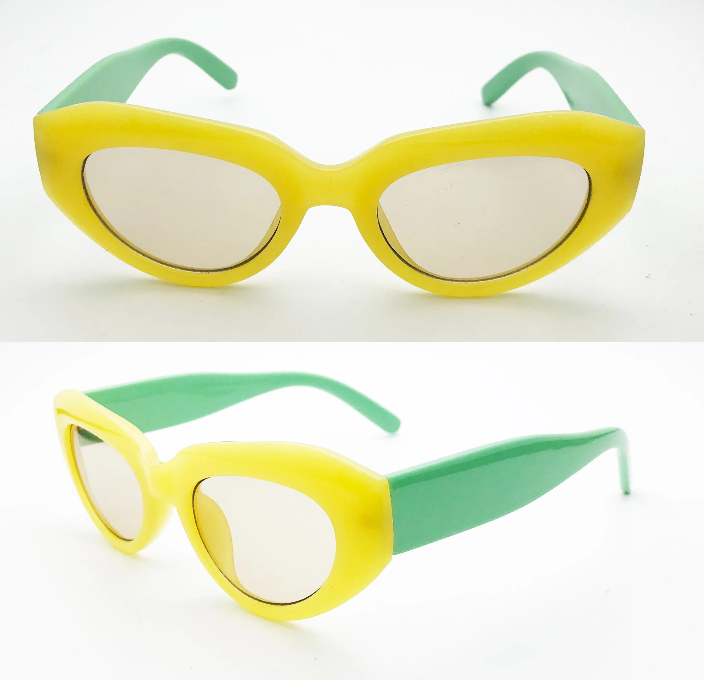 Cut Cartoon Macaron Yellow Green for Children Sunglasses