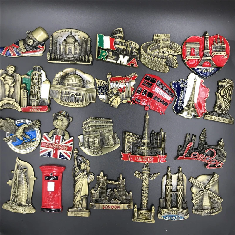 New York Paris Italy London Post Office Fridge Magnet Souvenir