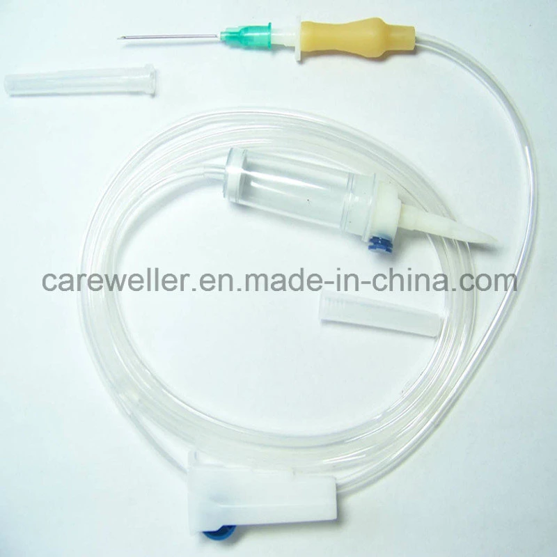 Conjunto de infusión intravenosa desechable con aguja o vena del cuero cabelludo