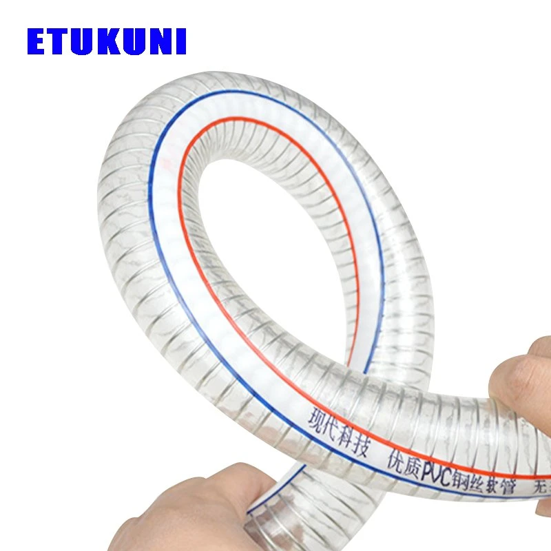 Factory Supply PVC Conduit Pipe Tensile PVC Steel Wire Spiral Reinforced Hose for Water Oil Powder Suction Discharge Conveying