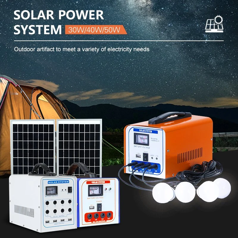 Portable de ahorro de energía de alta calidad de iluminación LED de seguridad y protección Solar de Camping Home Sistema de Energía Solar