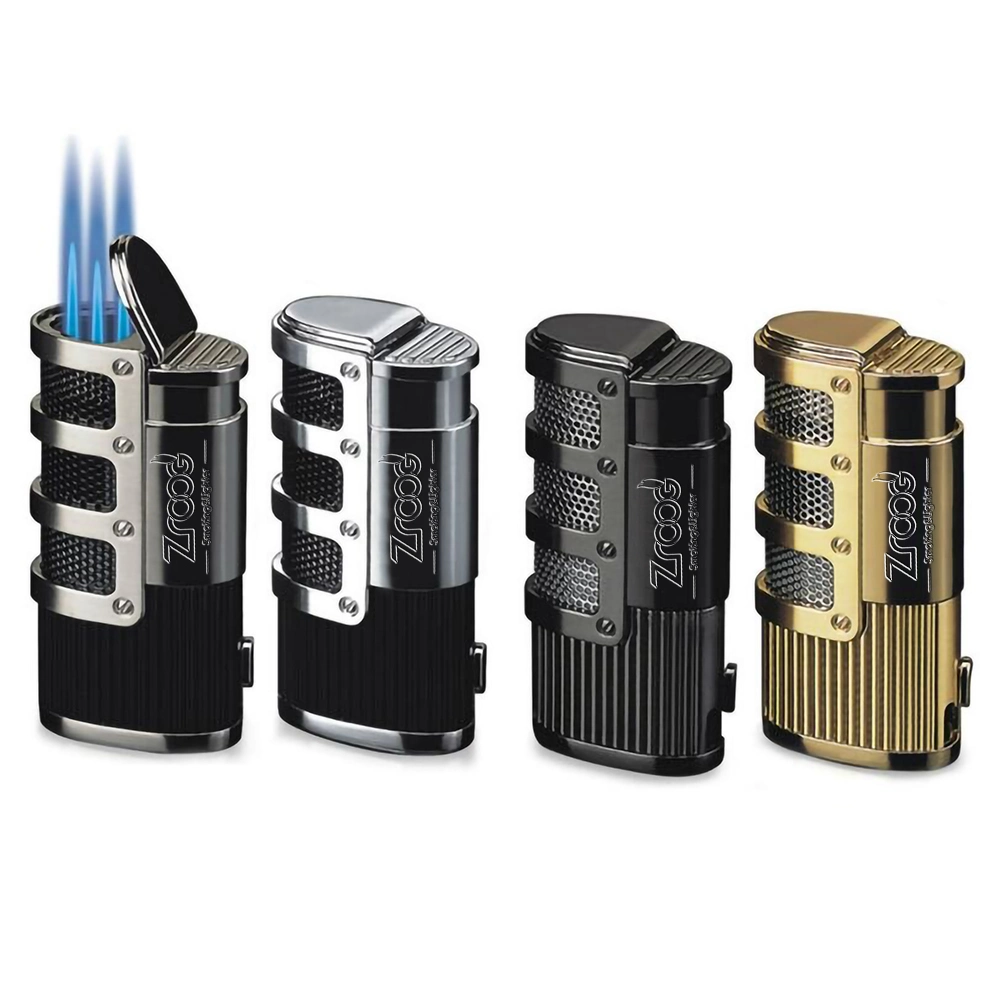 All-in-One Torch Cigar Lighter with Adjustable Flame Cigar Punch Holder Honorable Gift for Men