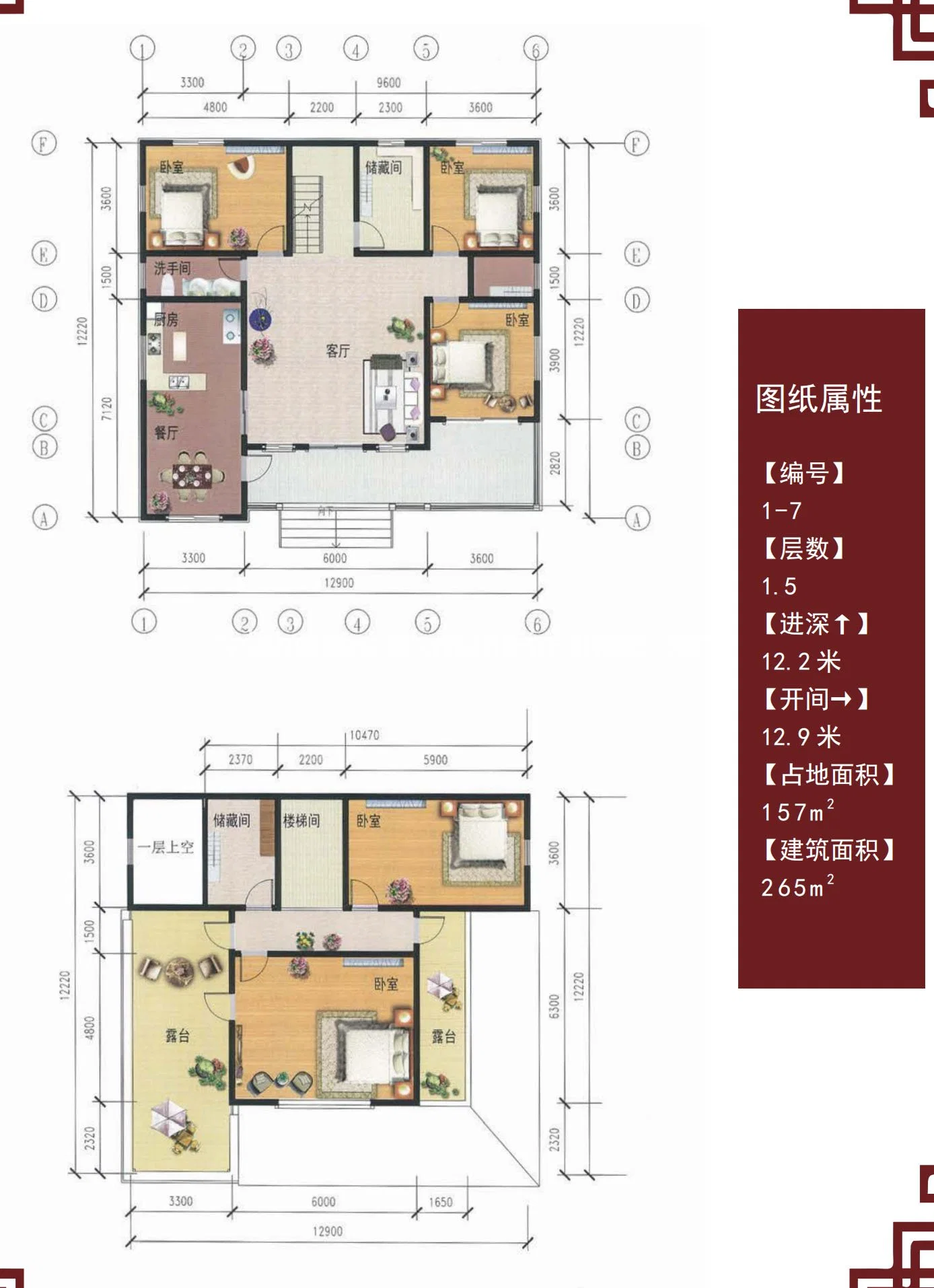 Low-Rise Estructura de acero de la luz de la construcción de Casa Villa 1-7