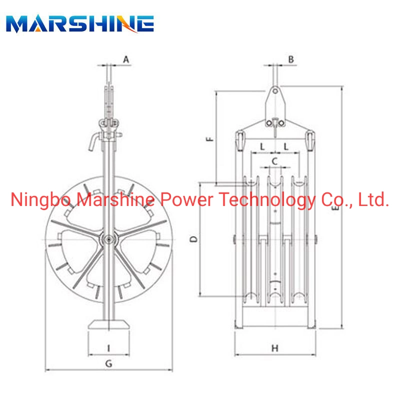 Large Diameter Stringing Power Block 2 or 3 Bundled Conductor Blocks