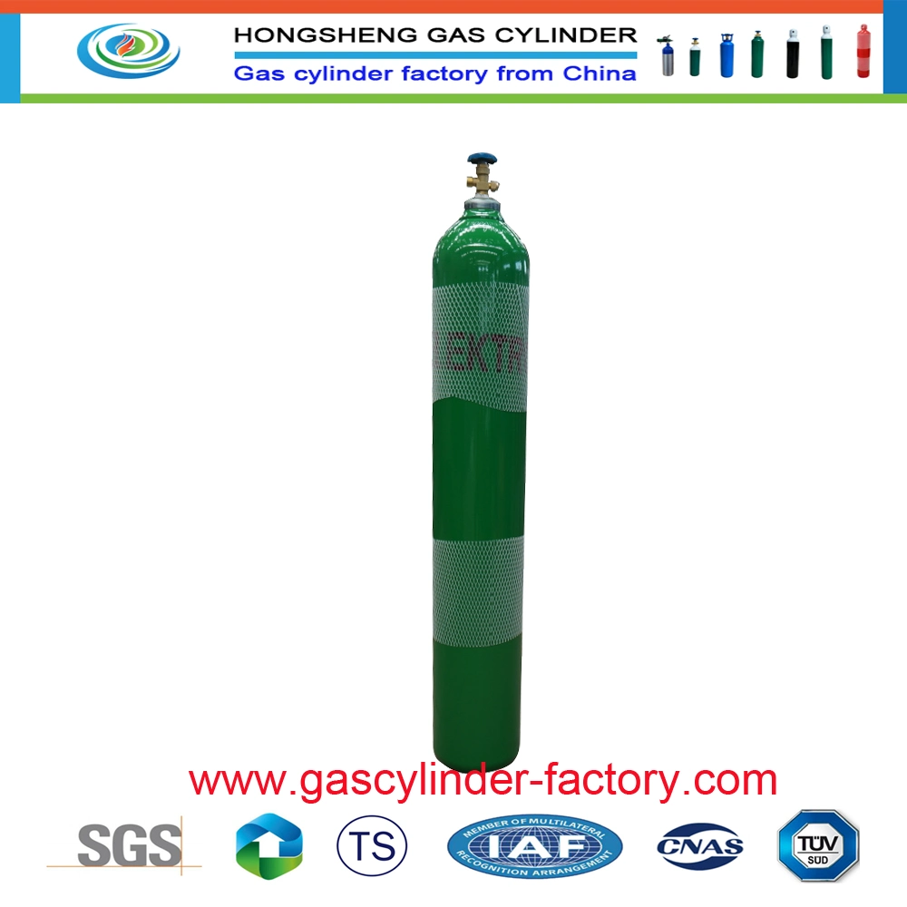 ISO 25e 150 200bar Gas Bottle 2L/4L/5L/7L/8L/10L/13.4L/15L/20L/40L/47L/50L/ 60L/68L/70L/80L Tped Medical Oxygen Tanks TUV Industrial Argon CO2 Cylinder