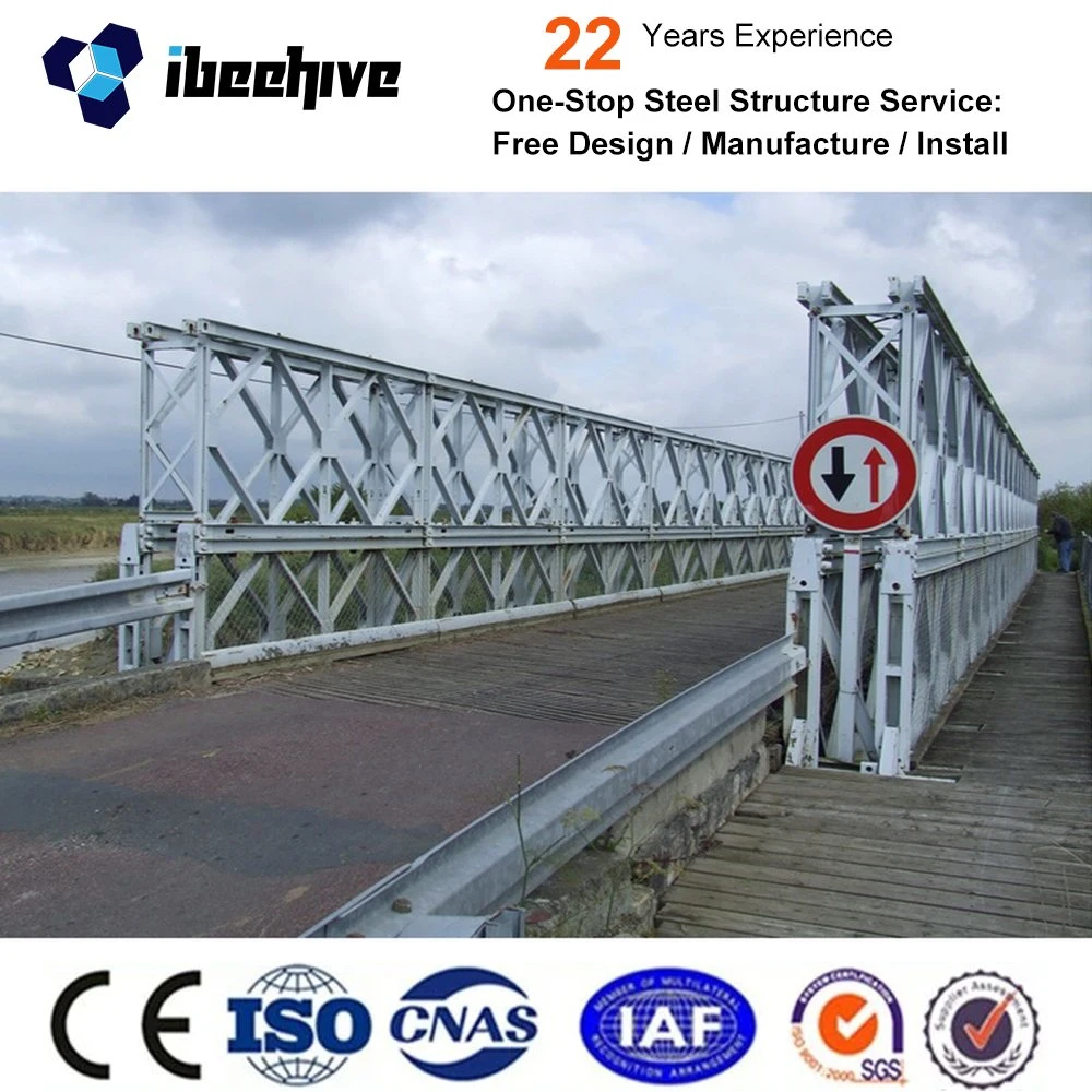 Temporäre Stahlbrücke Edelstahl-Brücke Verwendet Bailey Brücken