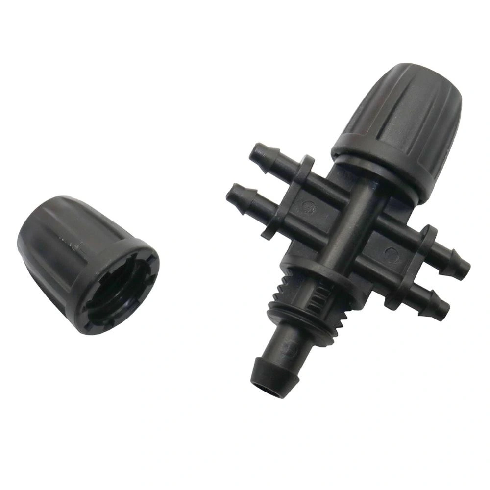 Garden Micro Irrigation System Fittings Watering Barb Hose Splitter 8mm to 4mm 4 Way Connector