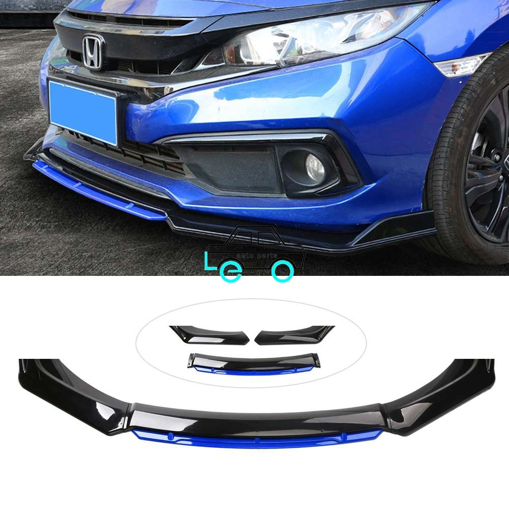 Leo Car Accessories Blue Yellow White Green Front Bumper Splitter Front Lip for Universal Cars