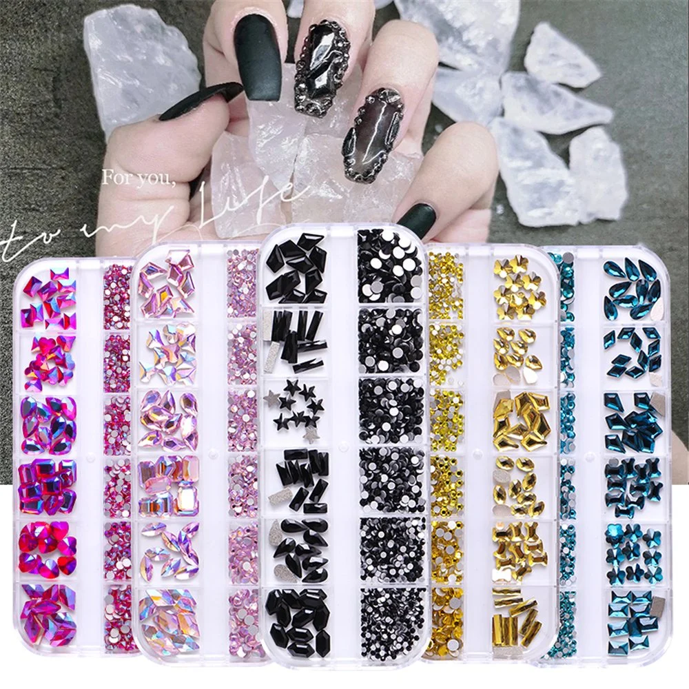 Crystal Transparent Ab Nail Art Rhinestone DIY Non-Thermal Repair Flat Acrylic Nail Stone 3D Nail Art Decoration