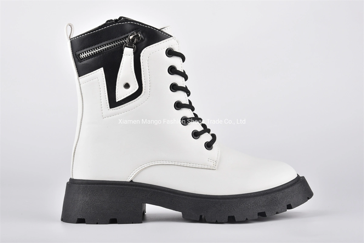 حذاء النساء غير الرسمي PU Upper Gussset Boot Dwarf Female Boots حذاء معدني من الدوارف النسائية حذاء