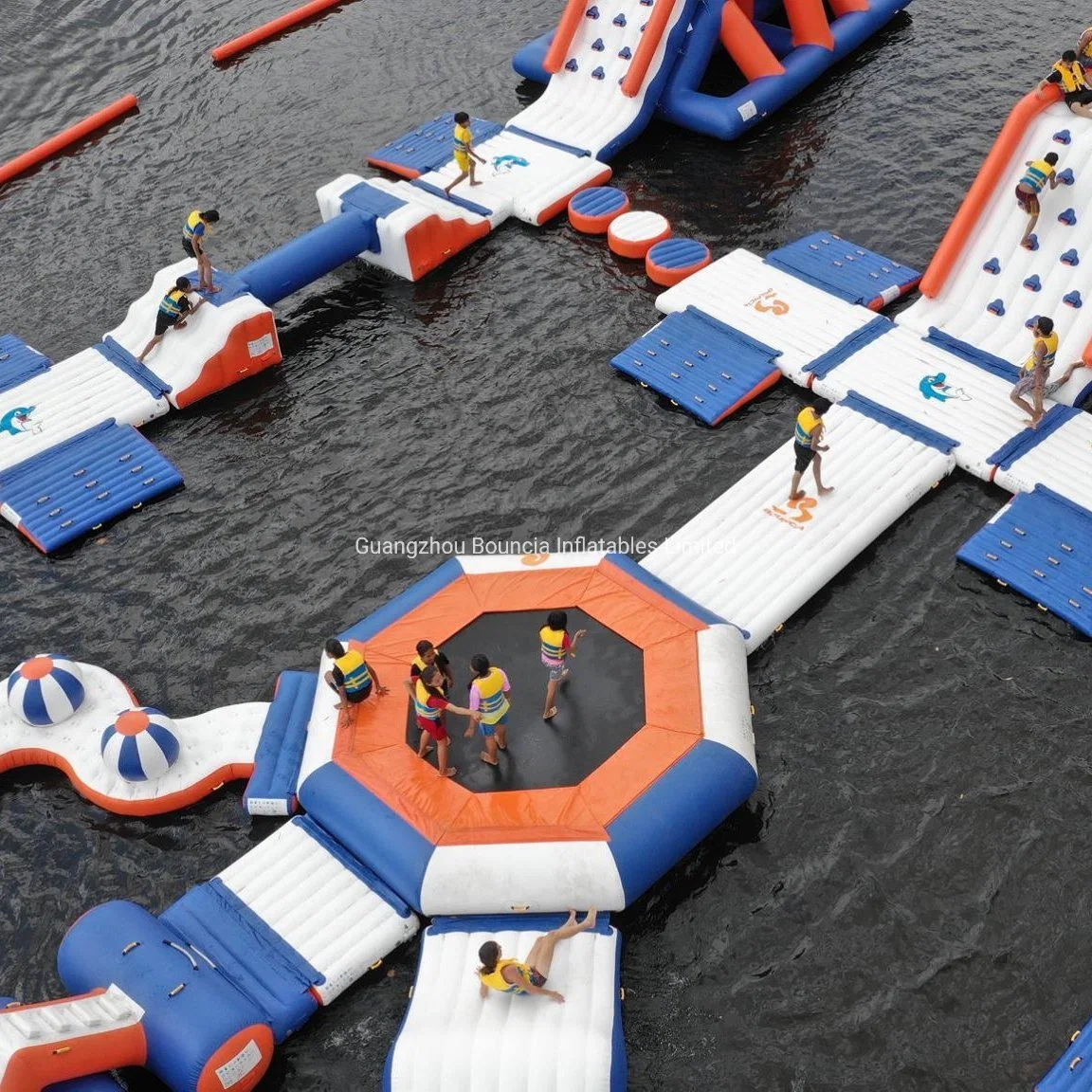 Inflável Parque Aquático de Diversões Hot Giant Inflatable Commercial Water Park Jogo de slides