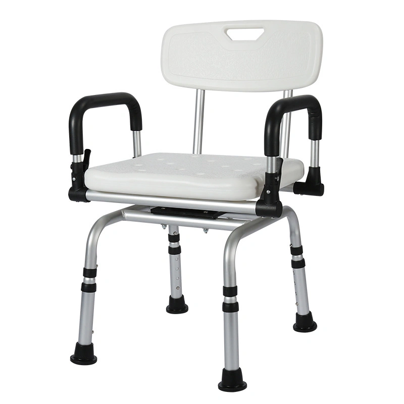 Aluminum Alloy 360 Degree Rotating Adjustment Bathroom Non-Slip Folding Chair