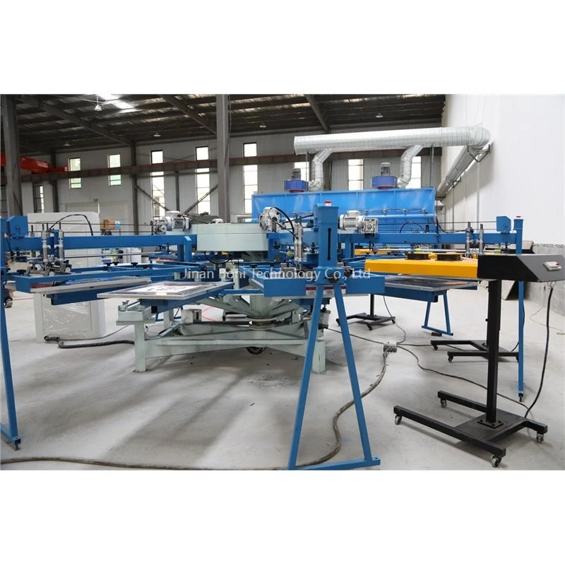 Kr6/14A Kr8/162 Color 8 Station Automatic Textile Silk Screen Printing Machine for T-Shirt Bags Fabric Leather Cloths