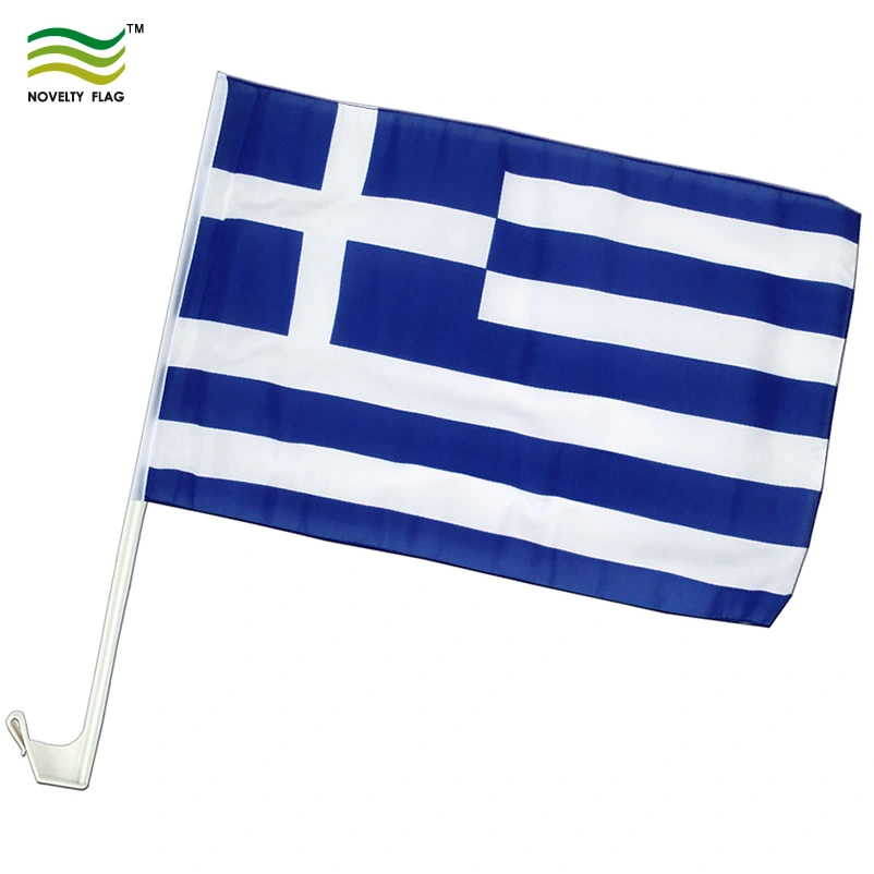 Polyester Greece 43cm Plastic Flagpole Car Window Flags (B-NF08F06046)