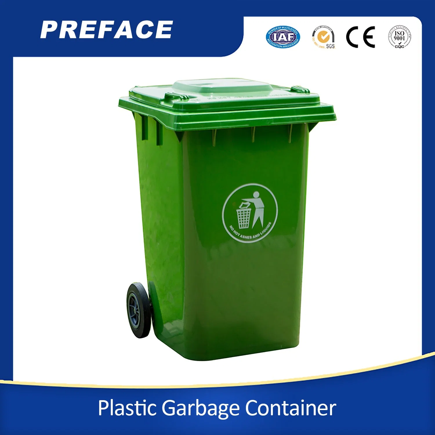 Rue 240L poubelle Contenedor de Basura Blue Recyclerie Wheelie Poubelle en plastique avec pédale